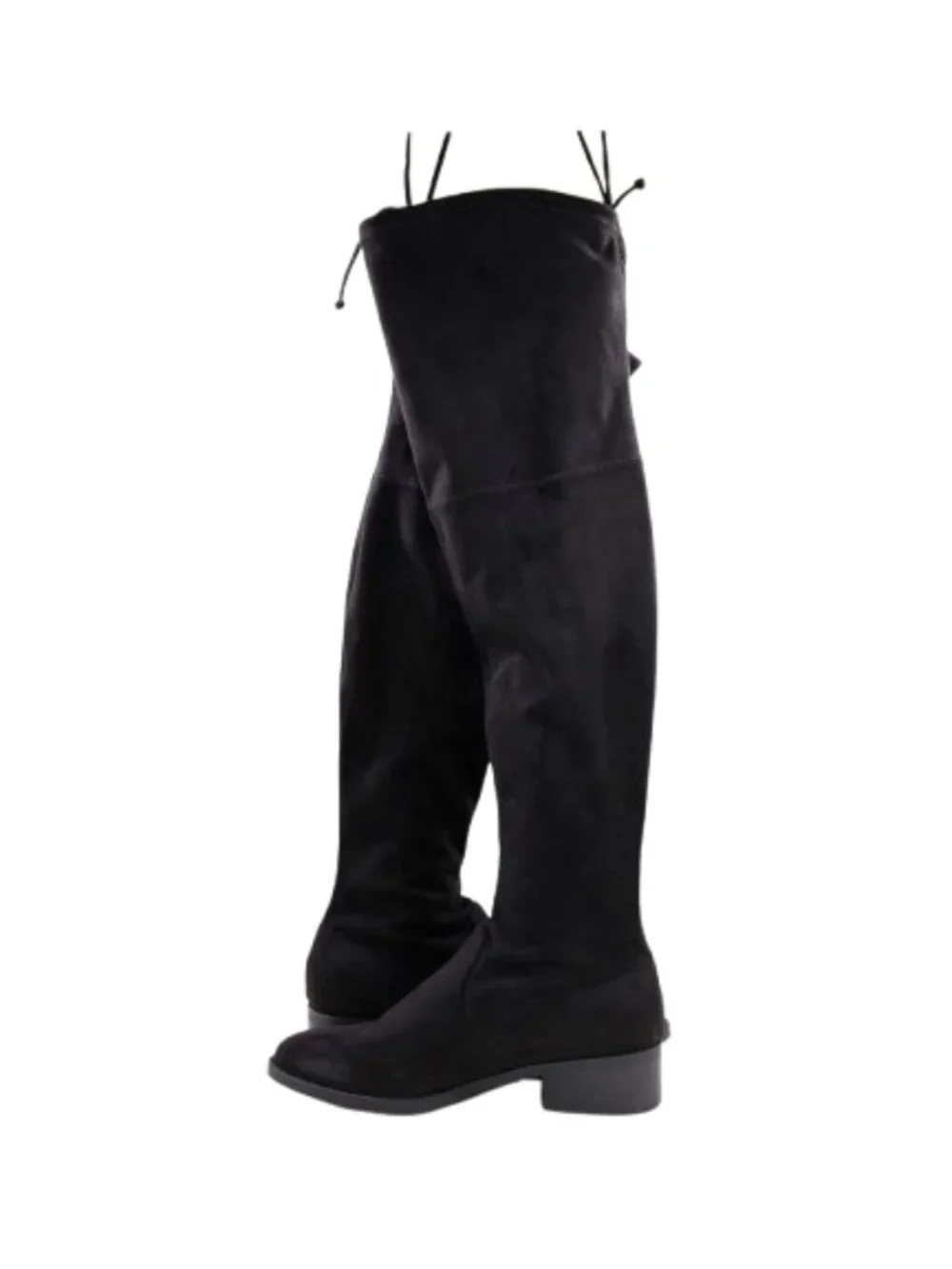 Unisa Unmaury Black Suede Flat Over The Knee Sock Boots - 7.5
